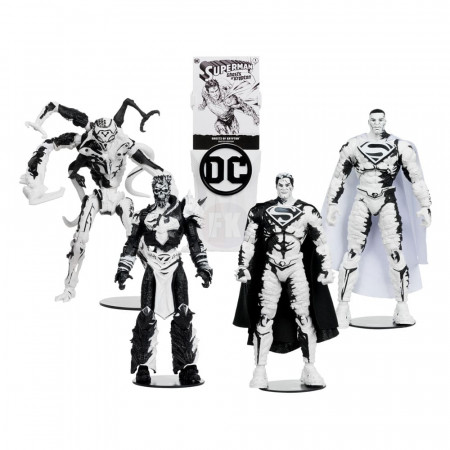 DC Direct Page Punchers akčná figúrkas & Comic Book Pack of 4 Superman Series (Sketch Edition) (Gold Label) 18 cm